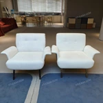Modern Curved Luxury Sectional Sofa Collection with Integrated Display Side Table, Premium Leather & Fabric Upholstery